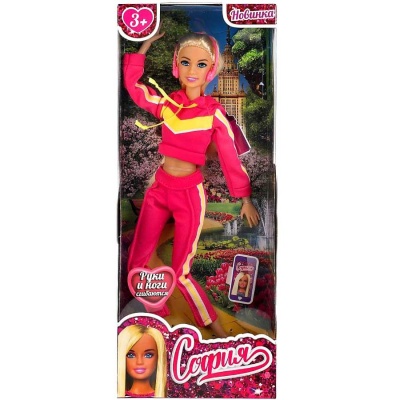 Кукла 29см София спортивный костюм и наушники Карапуз 66001S-3-S-BB